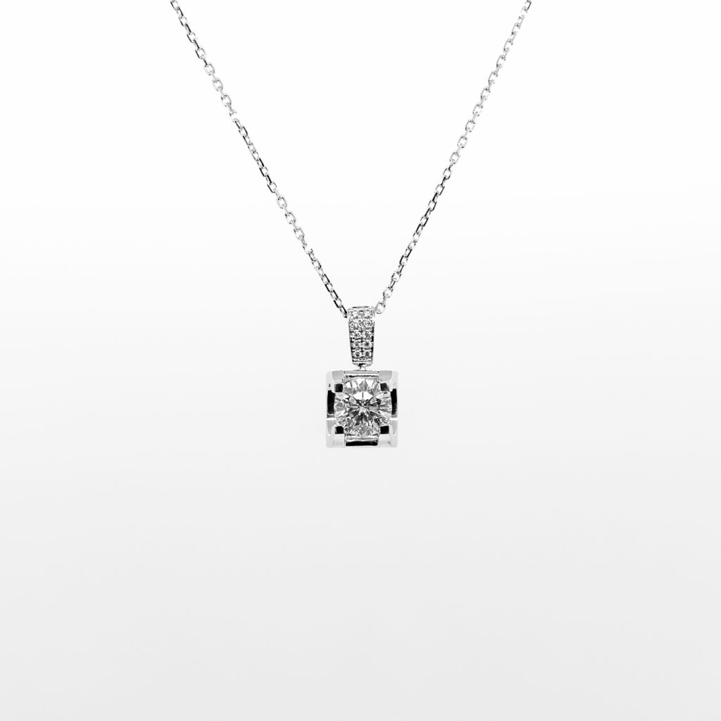 Nicole MS-162 18KT Gull Lab Grown Moissanite Diamanter anheng 1.0CT D.VVS1